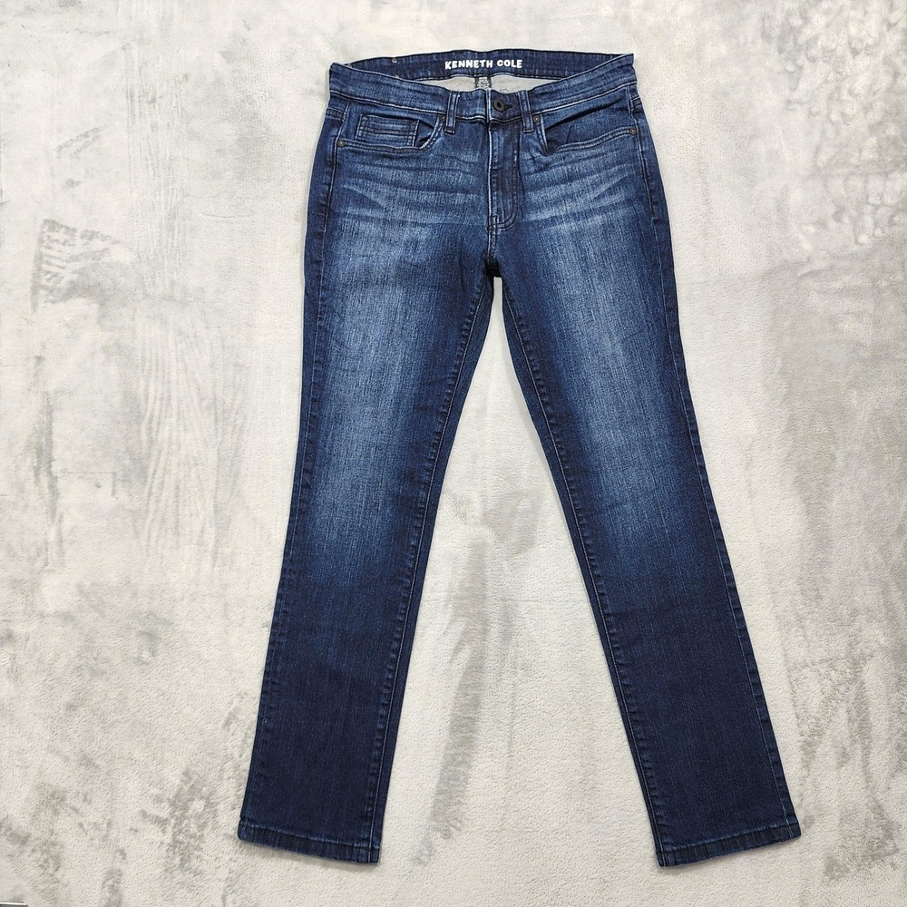 Kenneth Cole Jeans Mens 31x28.5* Blue Oritt Slim Straight Stretch Denim Causal